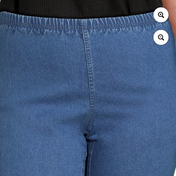 Just My Size Women’s Plus Bling Tab Med. Stonewash Stone Capri Pants 1X (16W) - Picture 2 of 13